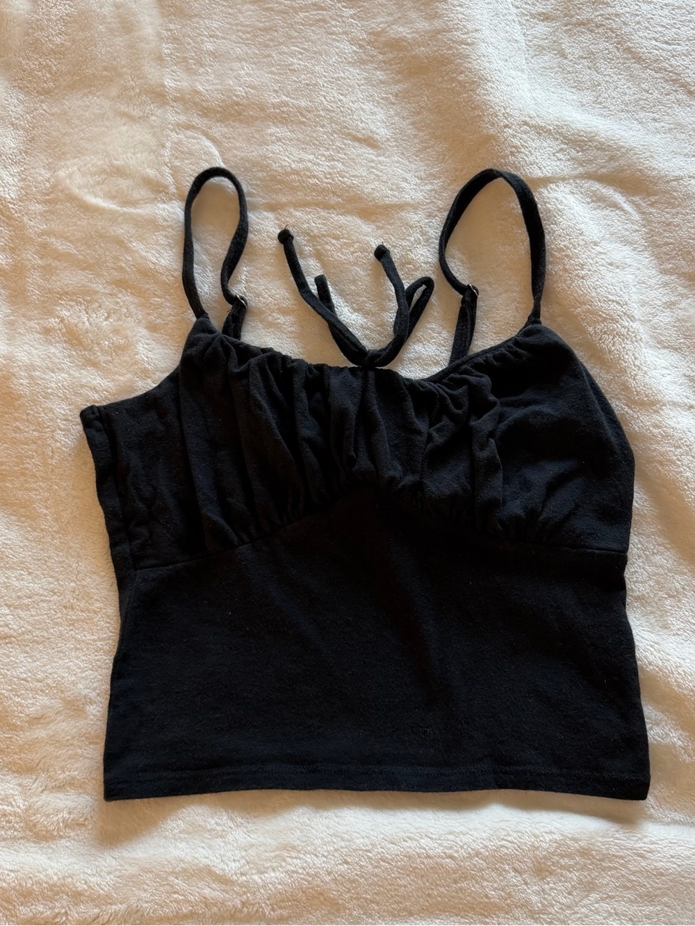 Hollister Black Ruched Cami Crop Top